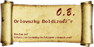 Orlovszky Boldizsár névjegykártya